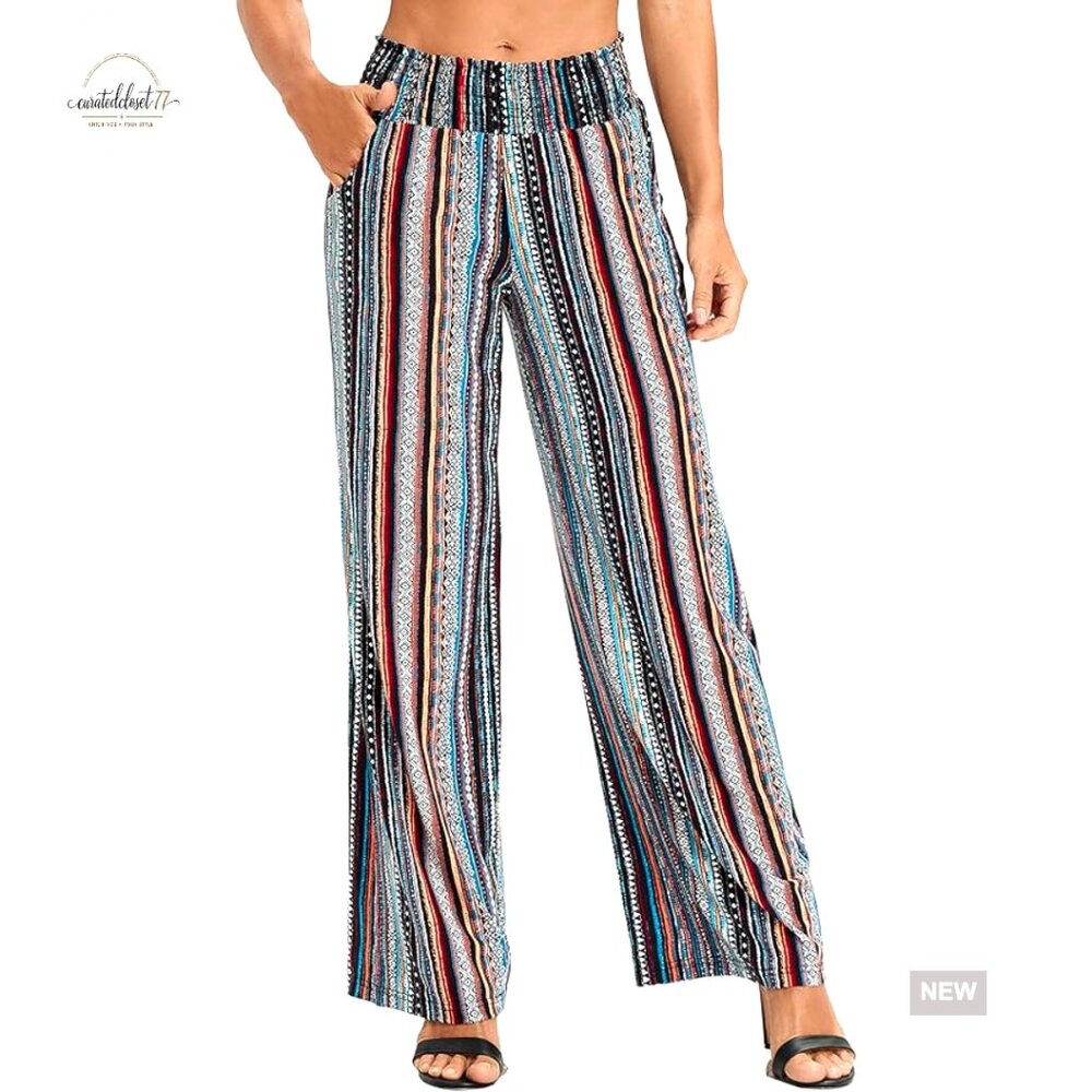 High Waisted Wide Leg Palazzo Pants with Pockets Yoga Lounge Beach